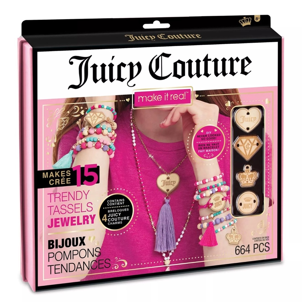 Juicy Couture Trendy Tassels Jewelry Set - Pink and Gold
